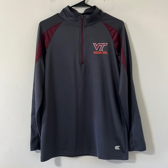 Colosseum Athletics Virginia Tech Grey Maroon Quarter Zip Size Medium - Picture 1 of 11
